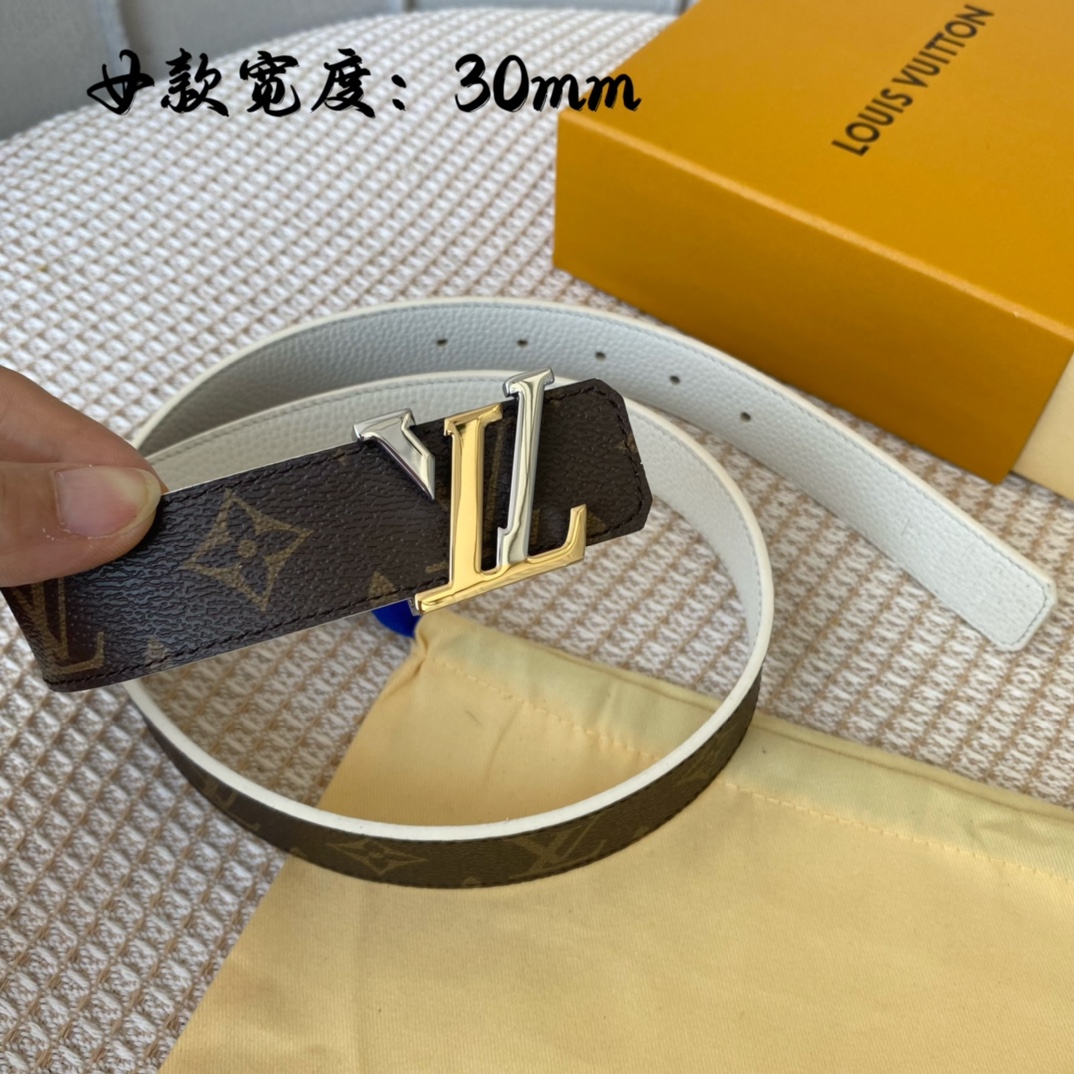 Louis Vuitton Belts Women Calfskin Canvas Cowhide