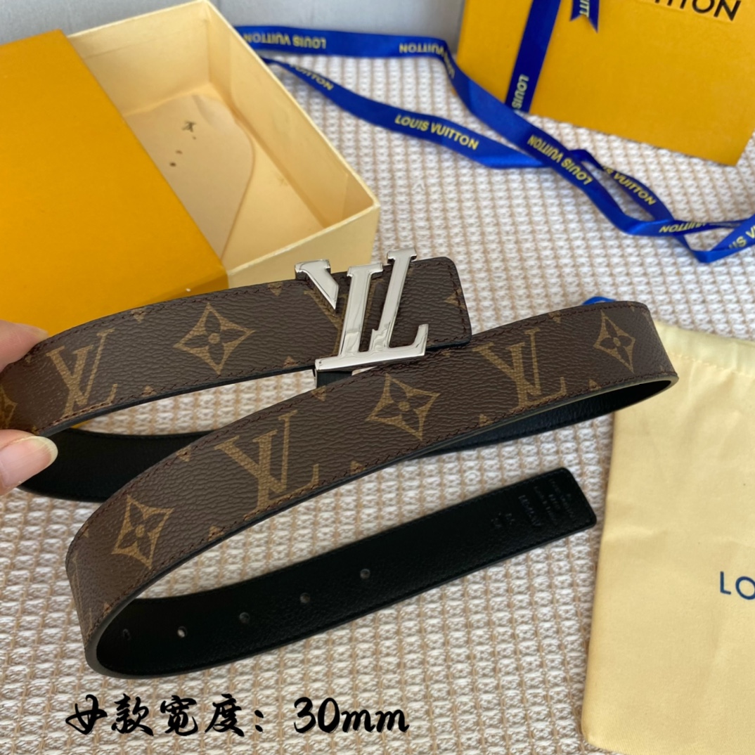 Louis Vuitton Belts Women Calfskin Canvas Cowhide