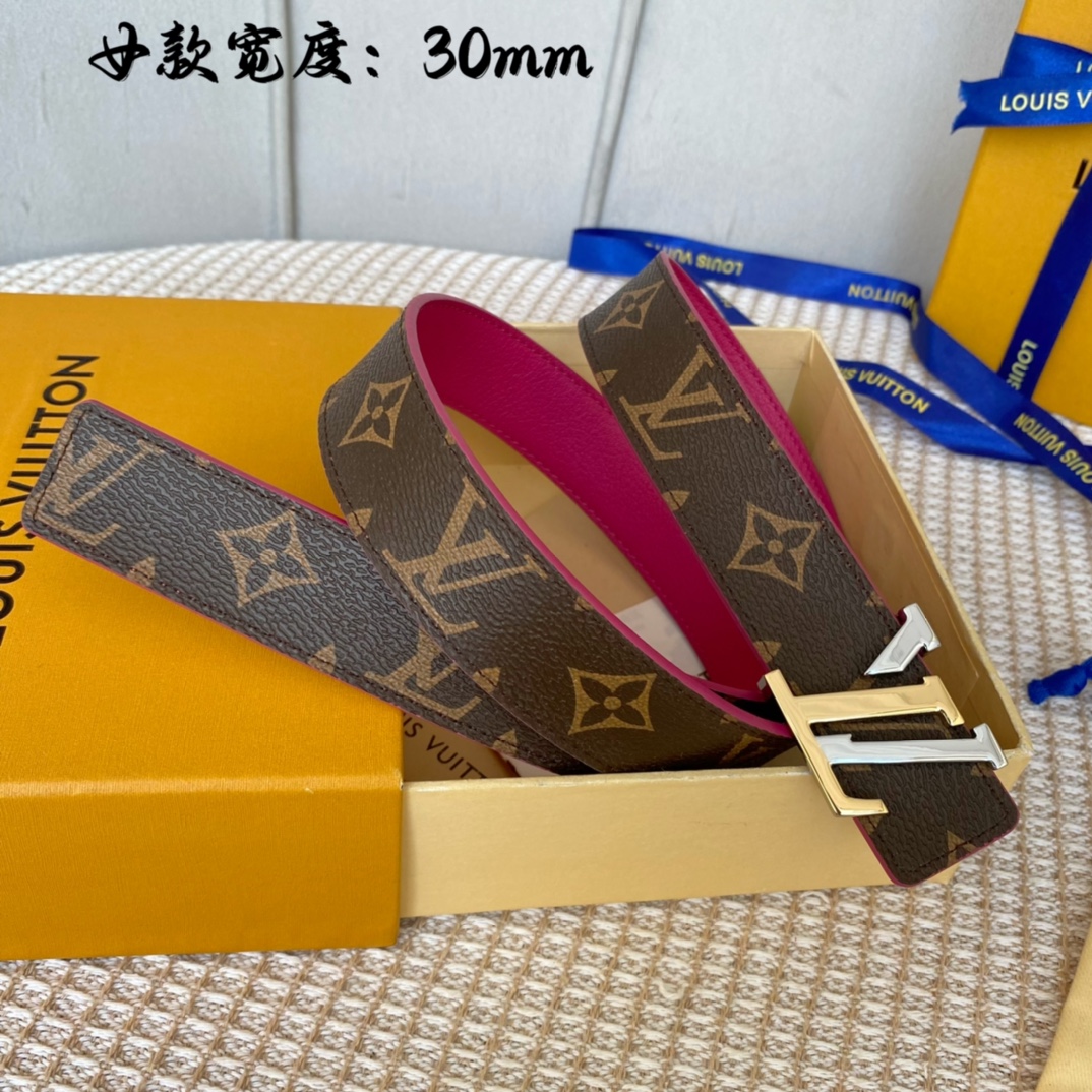 Louis Vuitton Belts Women Calfskin Canvas Cowhide