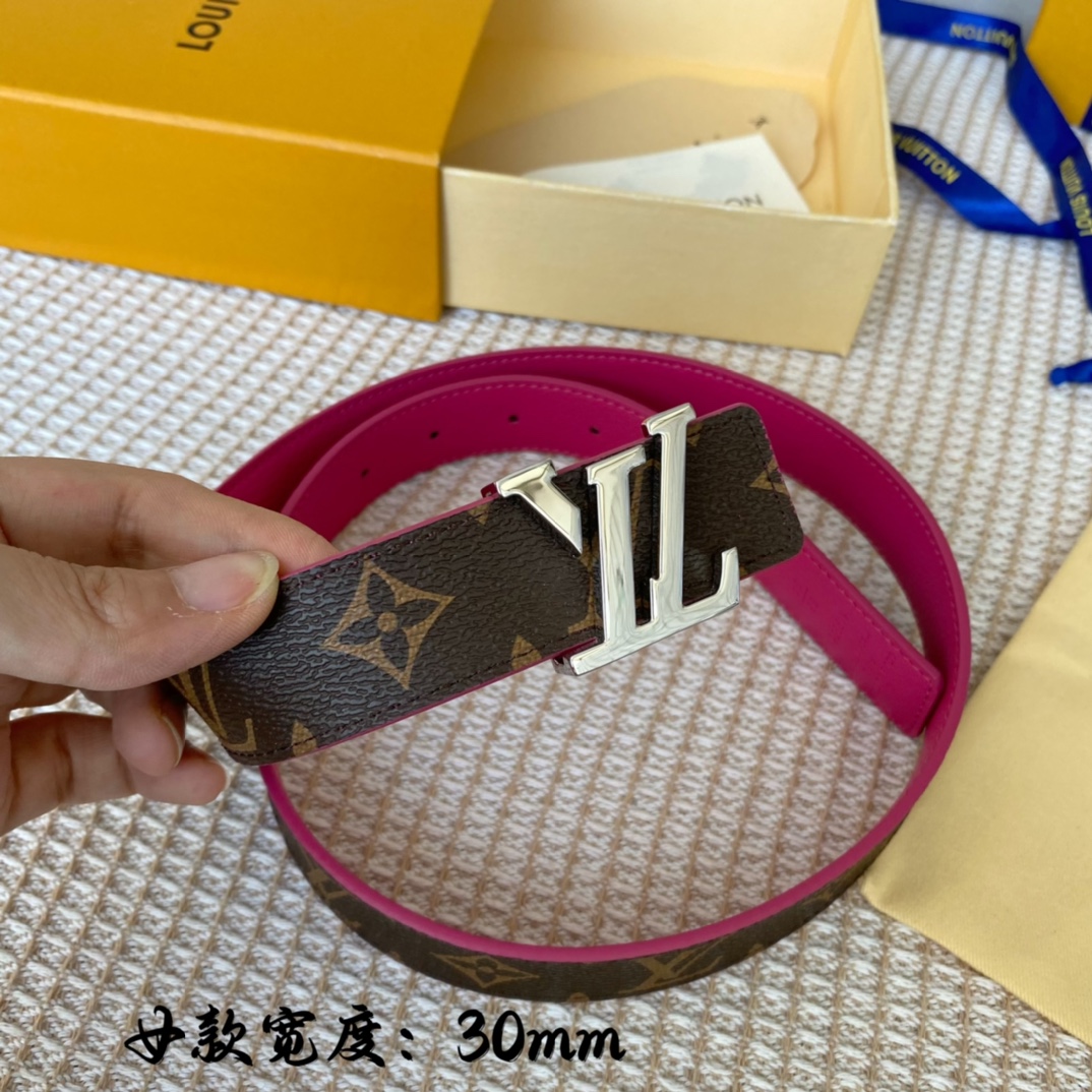 Louis Vuitton Belts Women Calfskin Canvas Cowhide