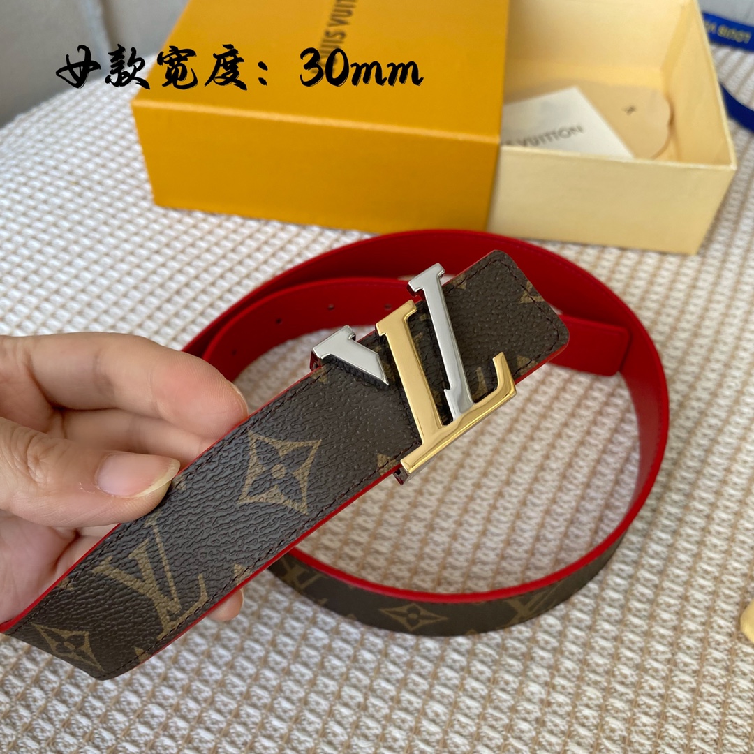 Louis Vuitton Belts Women Calfskin Canvas Cowhide