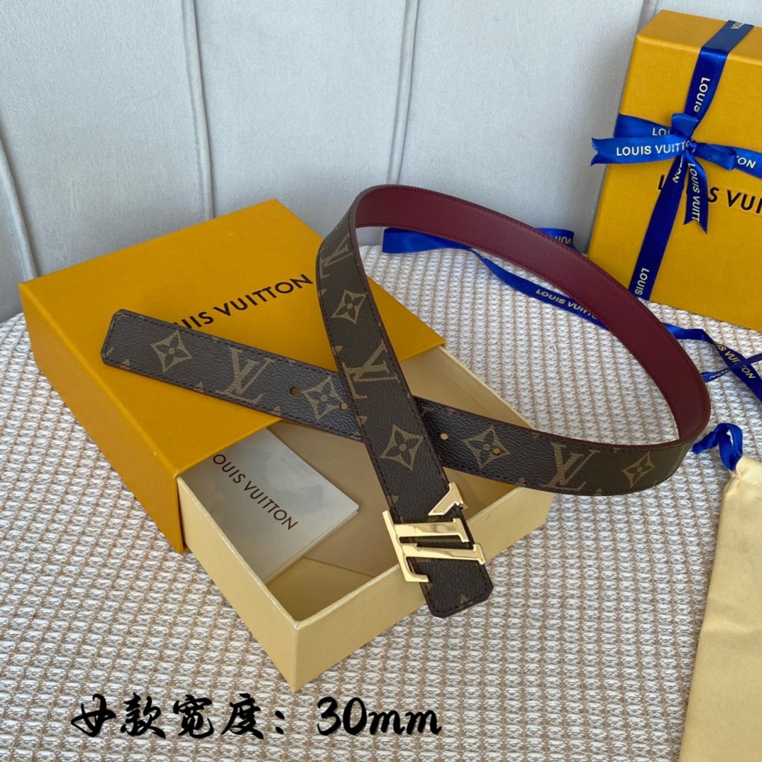 Louis Vuitton Belts Women Calfskin Canvas Cowhide