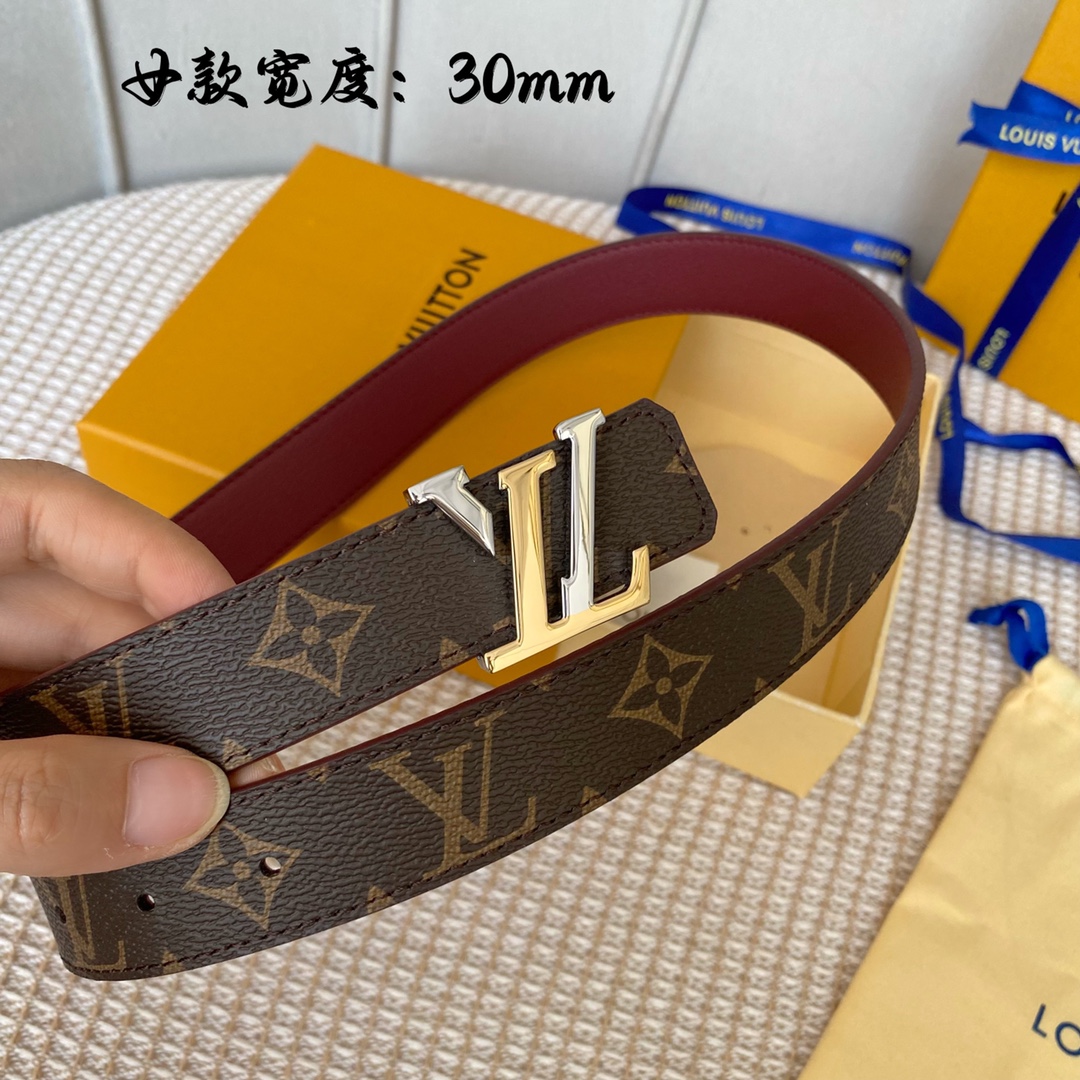 Louis Vuitton Belts Women Calfskin Canvas Cowhide