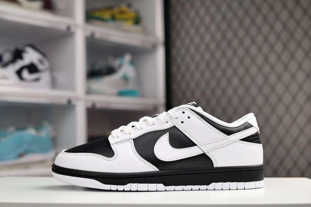 H0 Nk Dunk SB Low 白黑 反转熊猫性价比首选 实拍首发原装头层材料 独家版型蒸餾加工帶來的是更好的视觉和脚感体验大厂纯原品质出货 清洁度 电绣工艺 皮料切割干净无任何毛边 细节完美