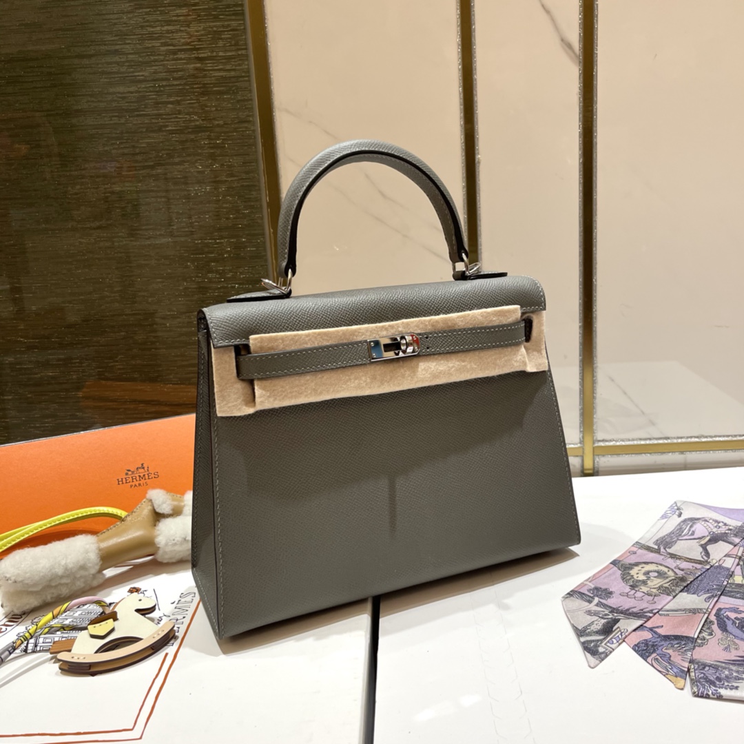 هيرميس Hermes Kelly حقيبة حقيبة يد حقيبة الكتف &حقيبة كروس بودي الأجهزة الفضية