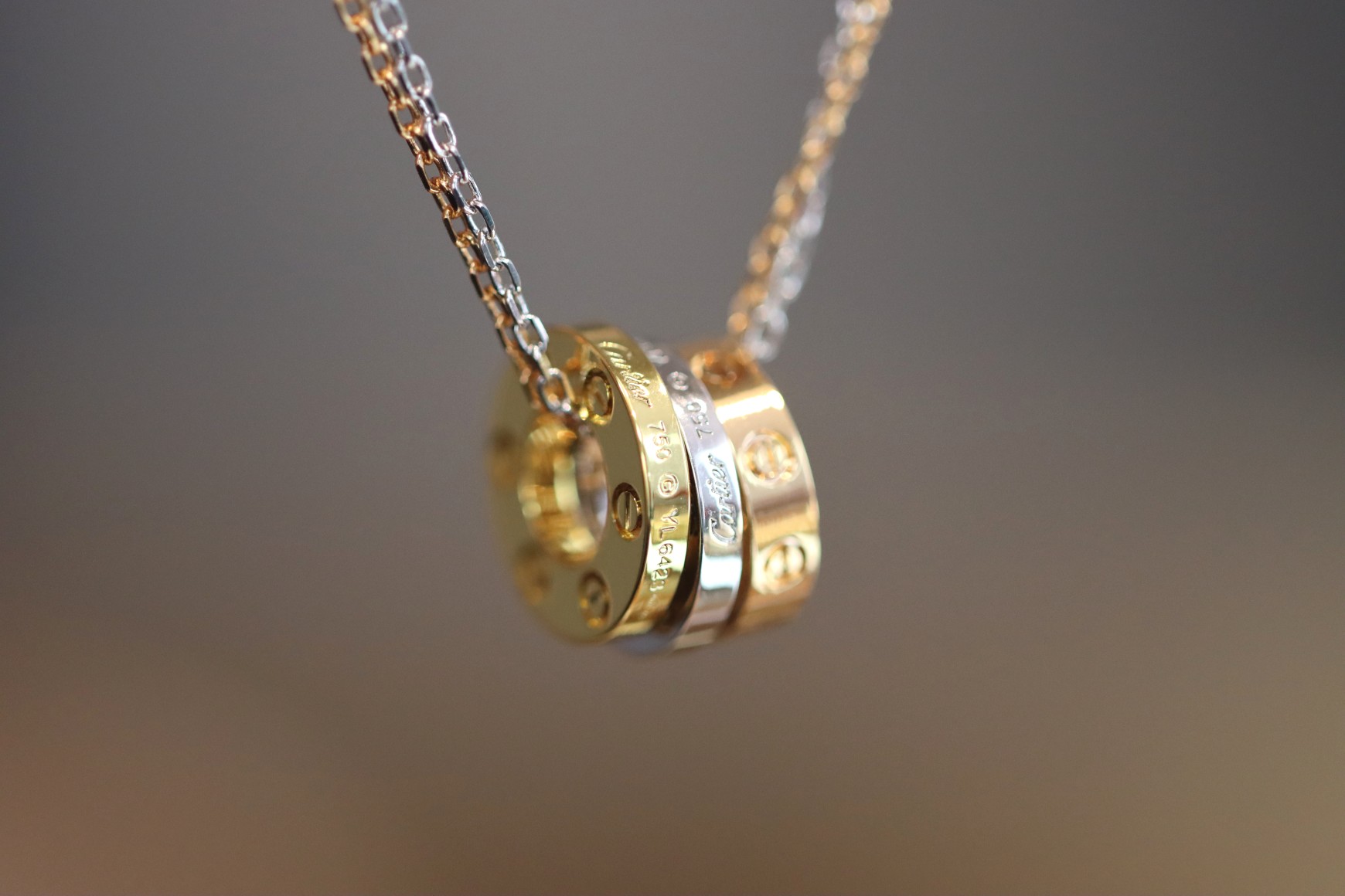 Cartier Cartier/卡地亚 CNC彩金 三螺环丝小饼项链