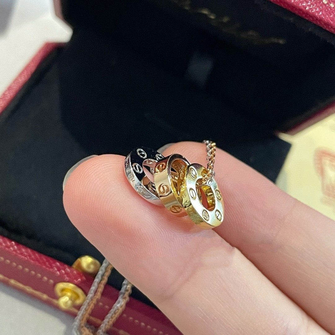 Cartier Cartier/卡地亚 CNC彩金 三螺环丝小饼项链