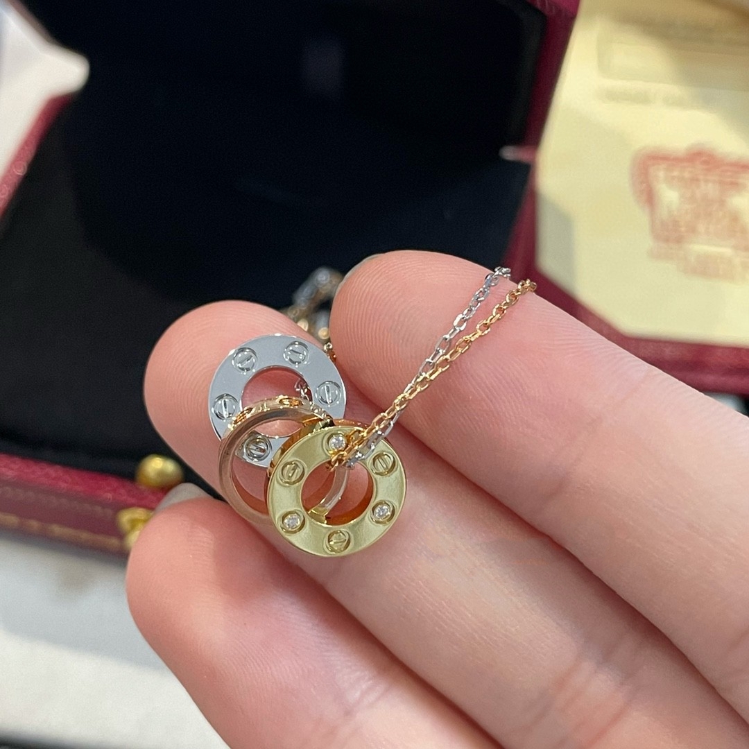 Cartier Cartier/卡地亚 CNC彩金 三螺环丝小饼项链