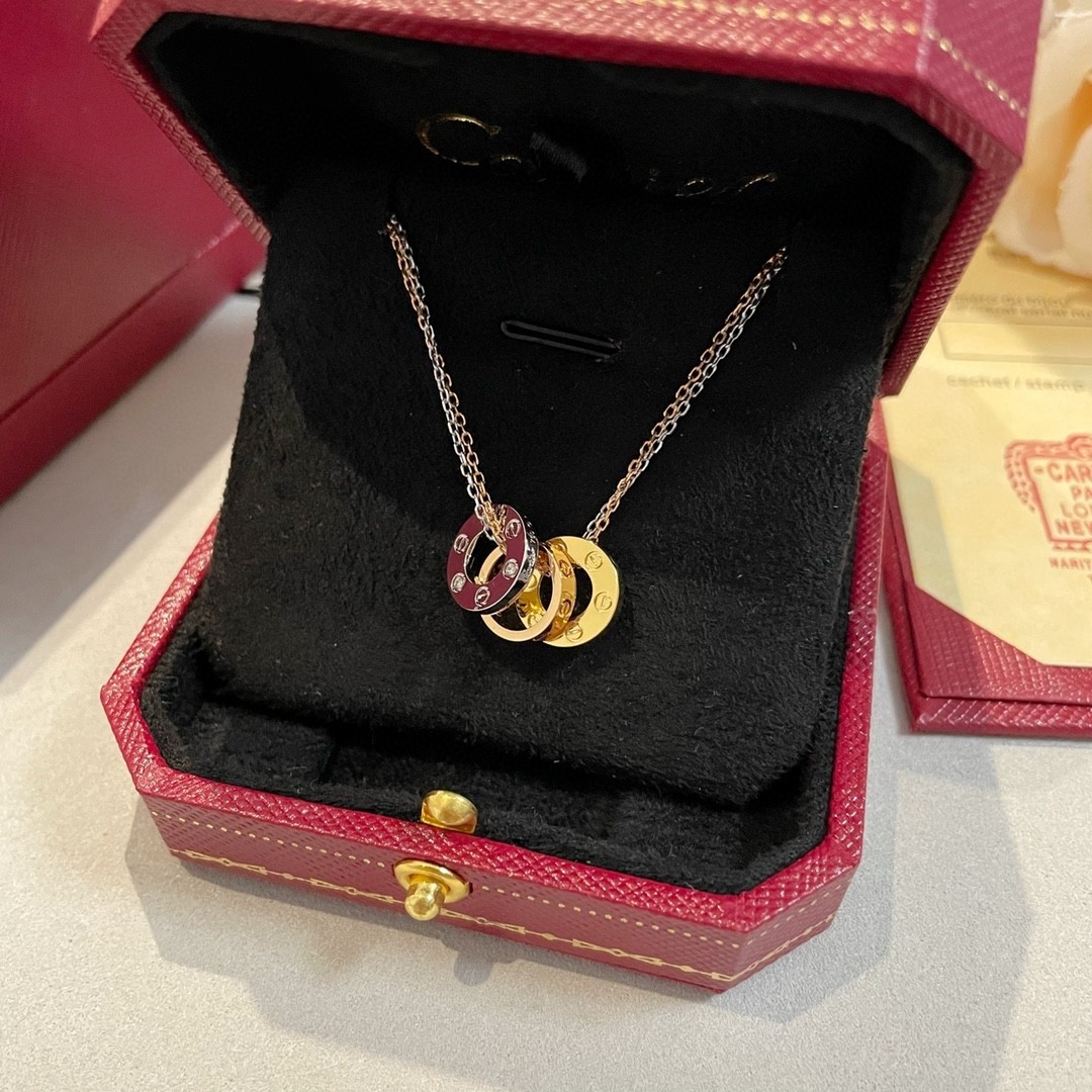 Cartier Cartier/卡地亚 CNC彩金 三螺环丝小饼项链