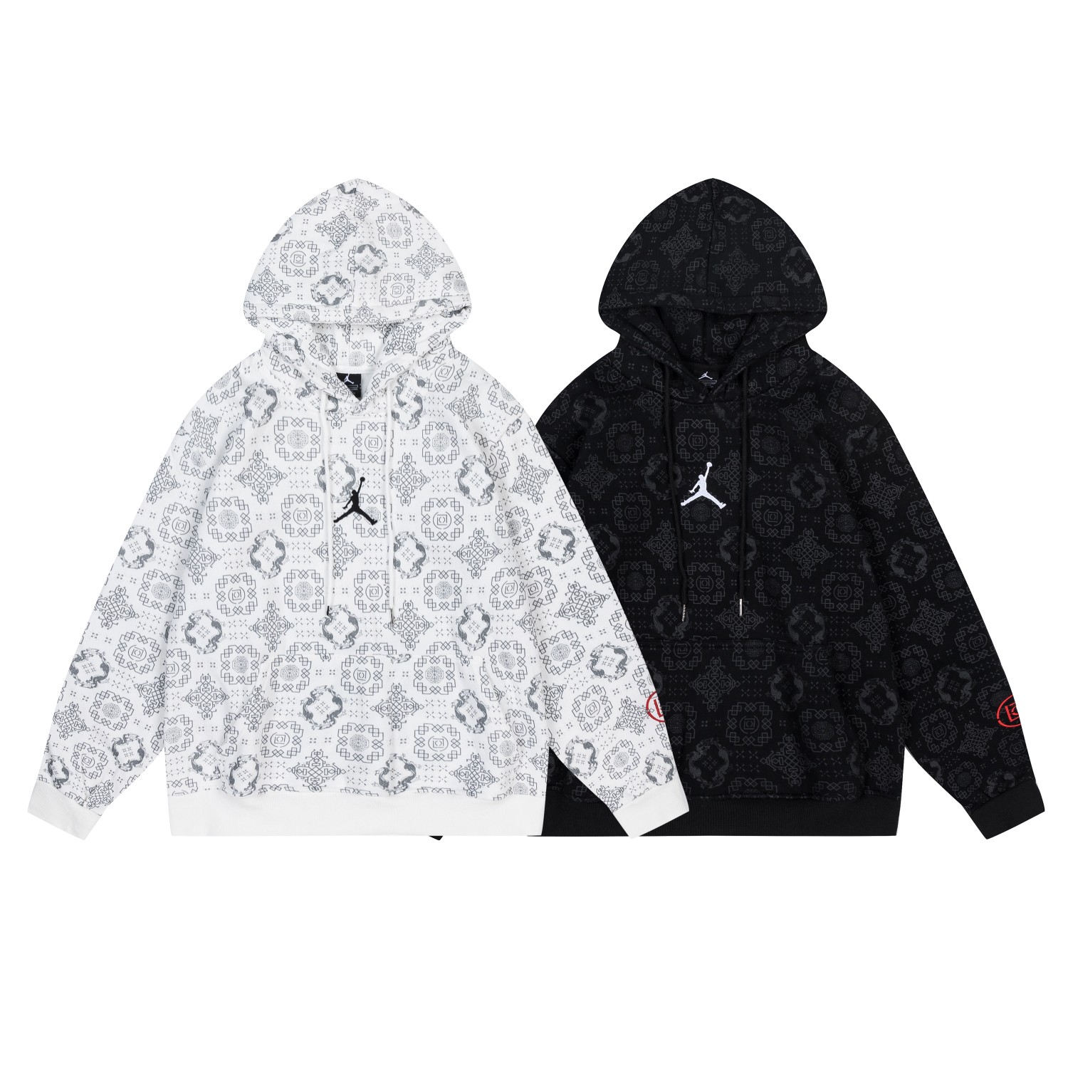 KU3001#AJ FOWL (CIRCLE) GUARDS BLACK WHITE M-XXL