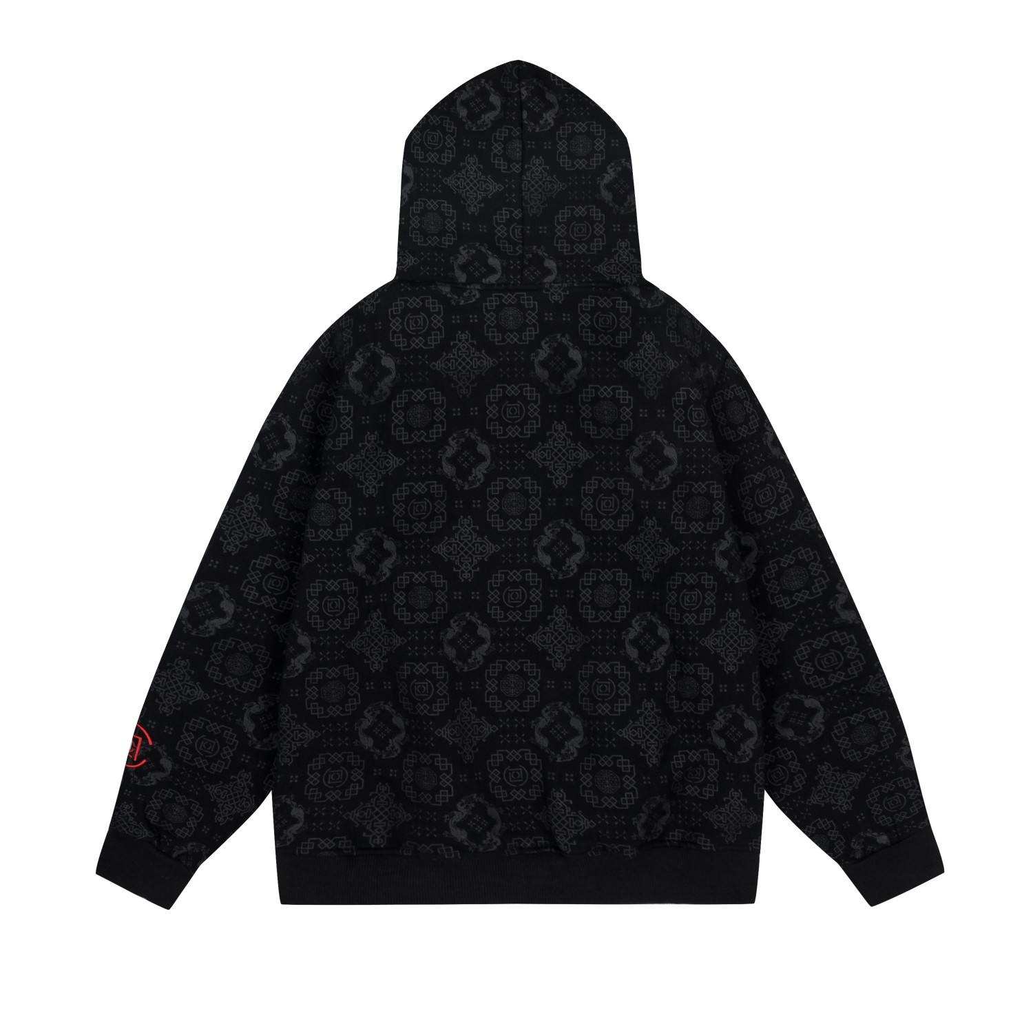 KU3001#AJ FOWL (CIRCLE) GUARDS BLACK WHITE M-XXL - 图片 3