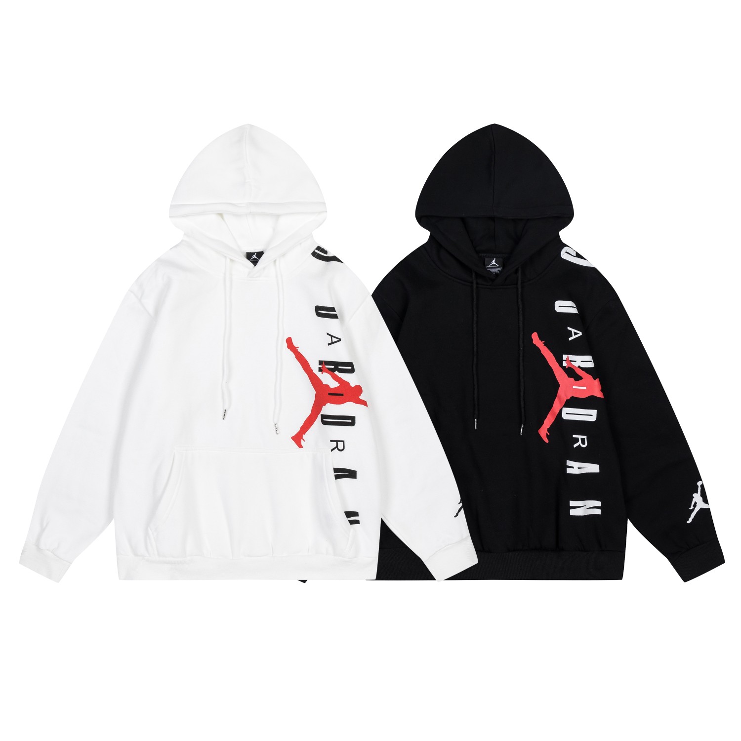 KU605#AJ FLYING MAN WITH FUNG GUARD BLACK WHITE M-XXL