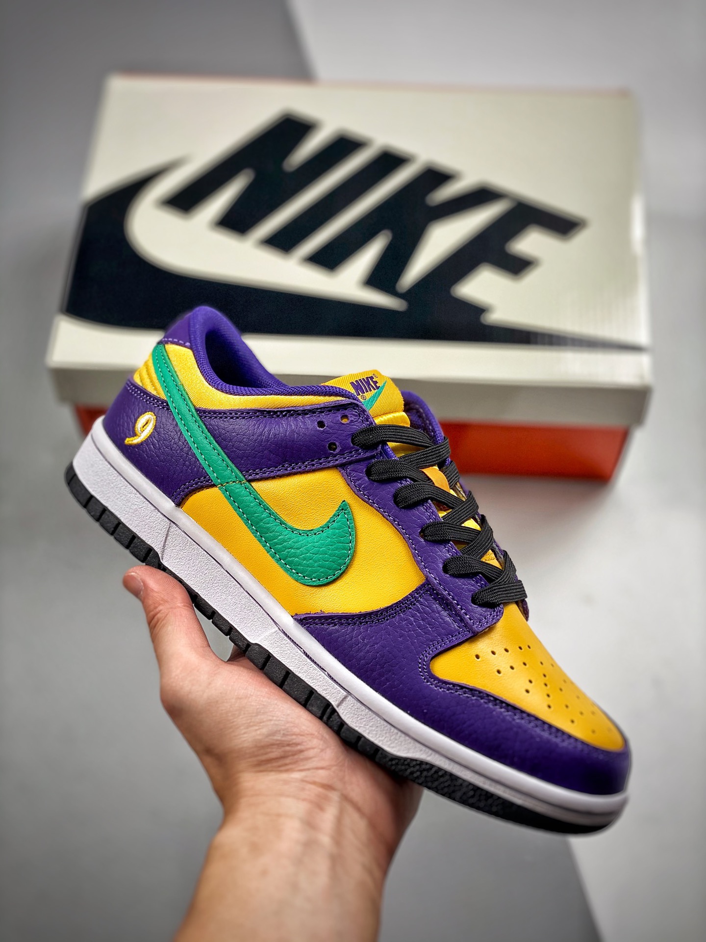 Núcleo 2 Nk Dunk SB Low amarillo púrpura Lesli, fabricado por gran fábrica original, fotos reales de estreno, materiale…