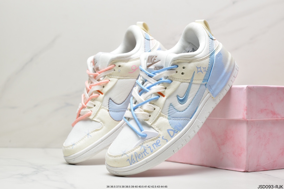 200 耐克Nike Dunk Low Disrupt 2“Pale lvory”Nike Swoosh 采用缝线勾勒出轮廓DH4402-100