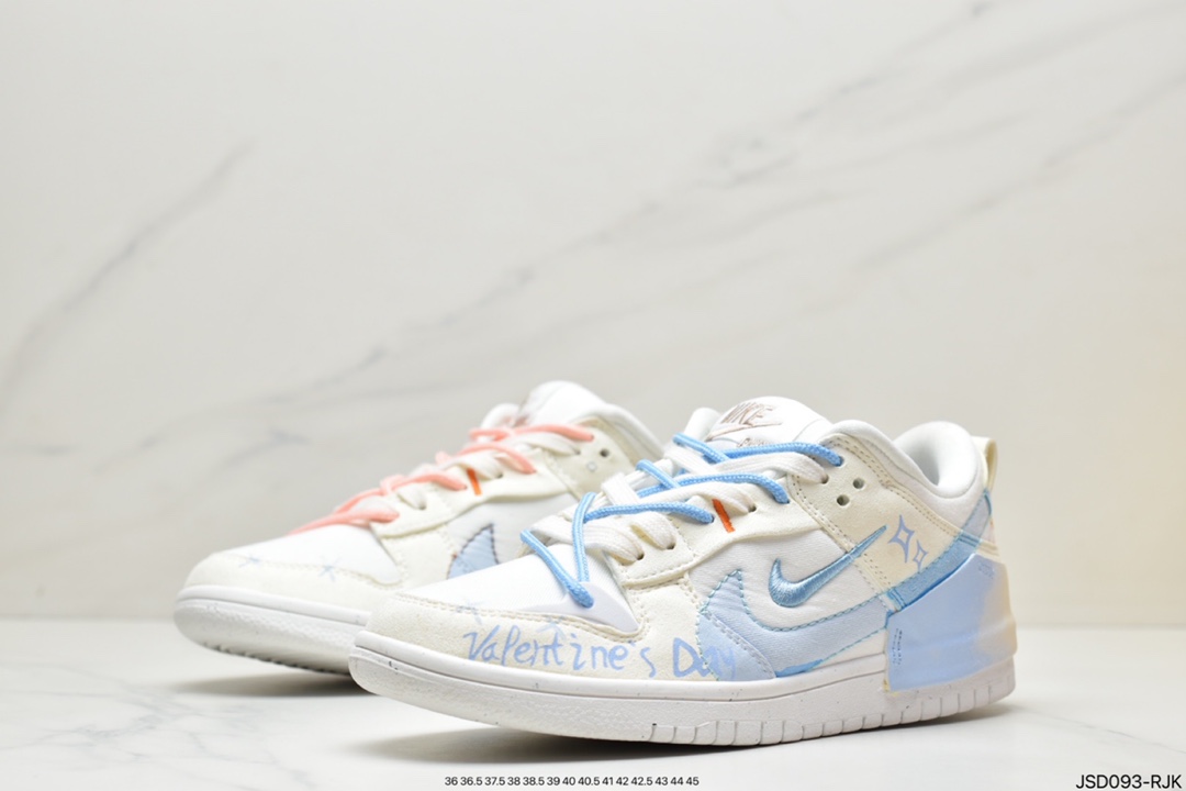 200 耐克Nike Dunk Low Disrupt 2“Pale lvory”Nike Swoosh 采用缝线勾勒出轮廓DH4402-100