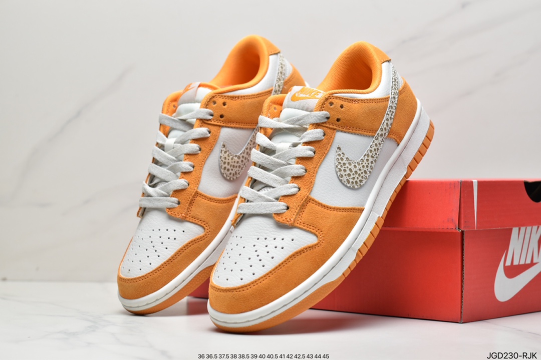 180 耐克Nk Dunk Low ”Safari Swoosh” 米白橙 SB低帮运动休闲板鞋  DR0156-800