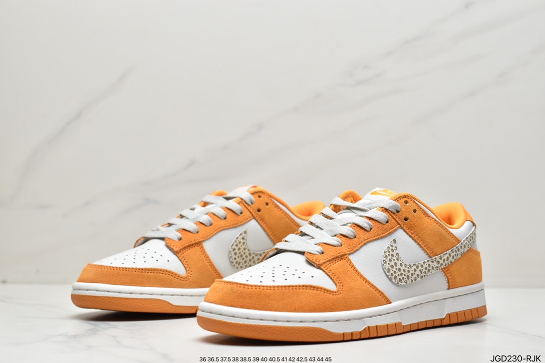 180 耐克Nk Dunk Low ”Safari Swoosh” 米白橙 SB低帮运动休闲板鞋  DR0156-800