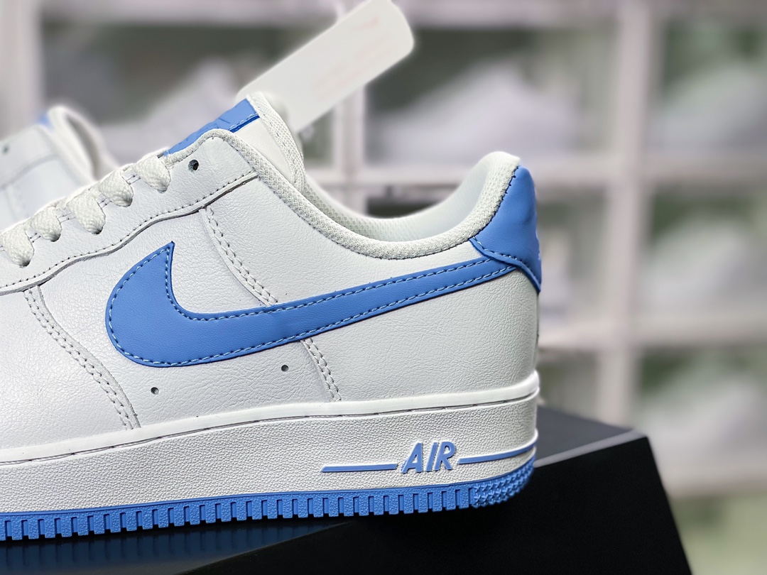 160  Air Force 1’07 Low”White/BLue”空军一号经典低帮百搭休闲运动板鞋“皮革白浅蓝”AH0287-104