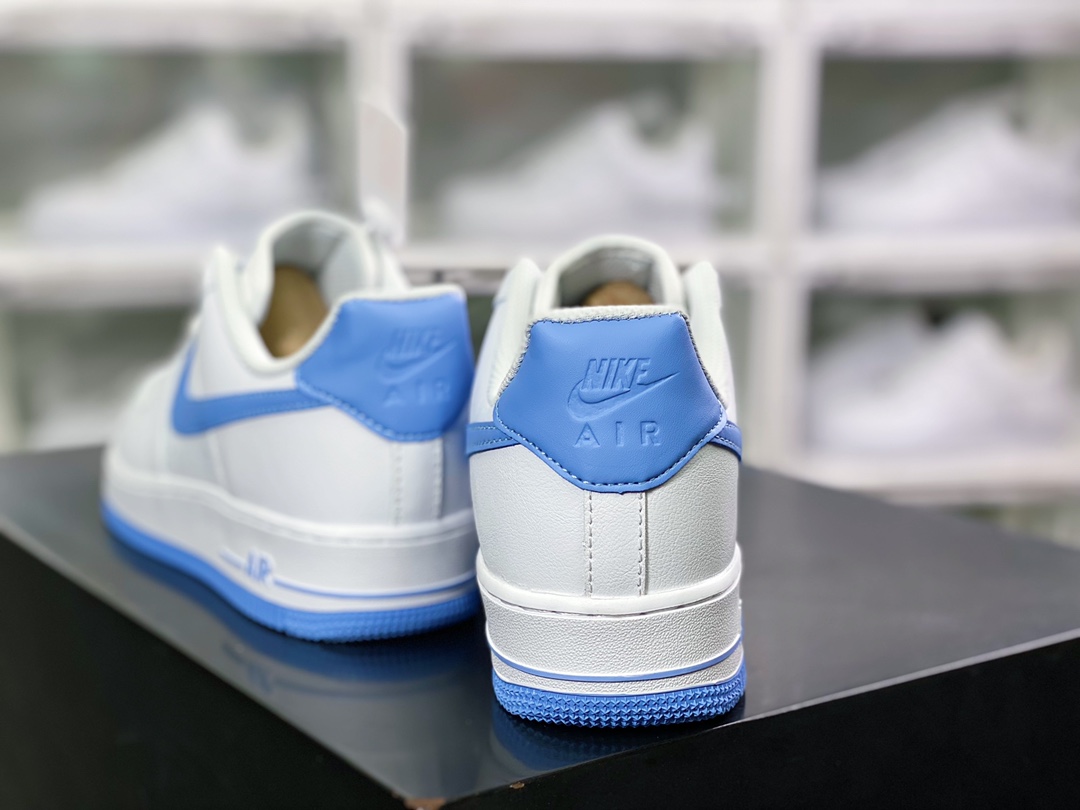 160  Air Force 1’07 Low”White/BLue”空军一号经典低帮百搭休闲运动板鞋“皮革白浅蓝”AH0287-104
