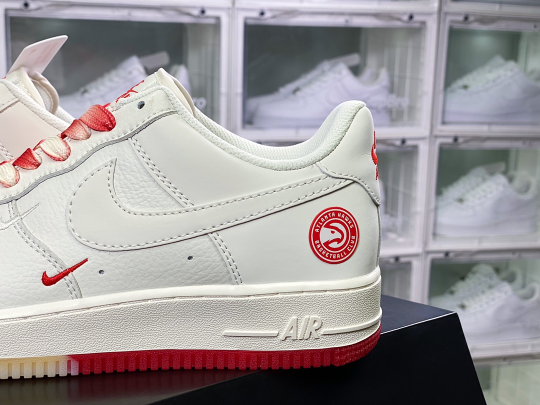 Air Force 1'07 Low QS ”Sail/Red/Atlanta Hawks” classic low-top all-match casual sports shoes YT0288-639