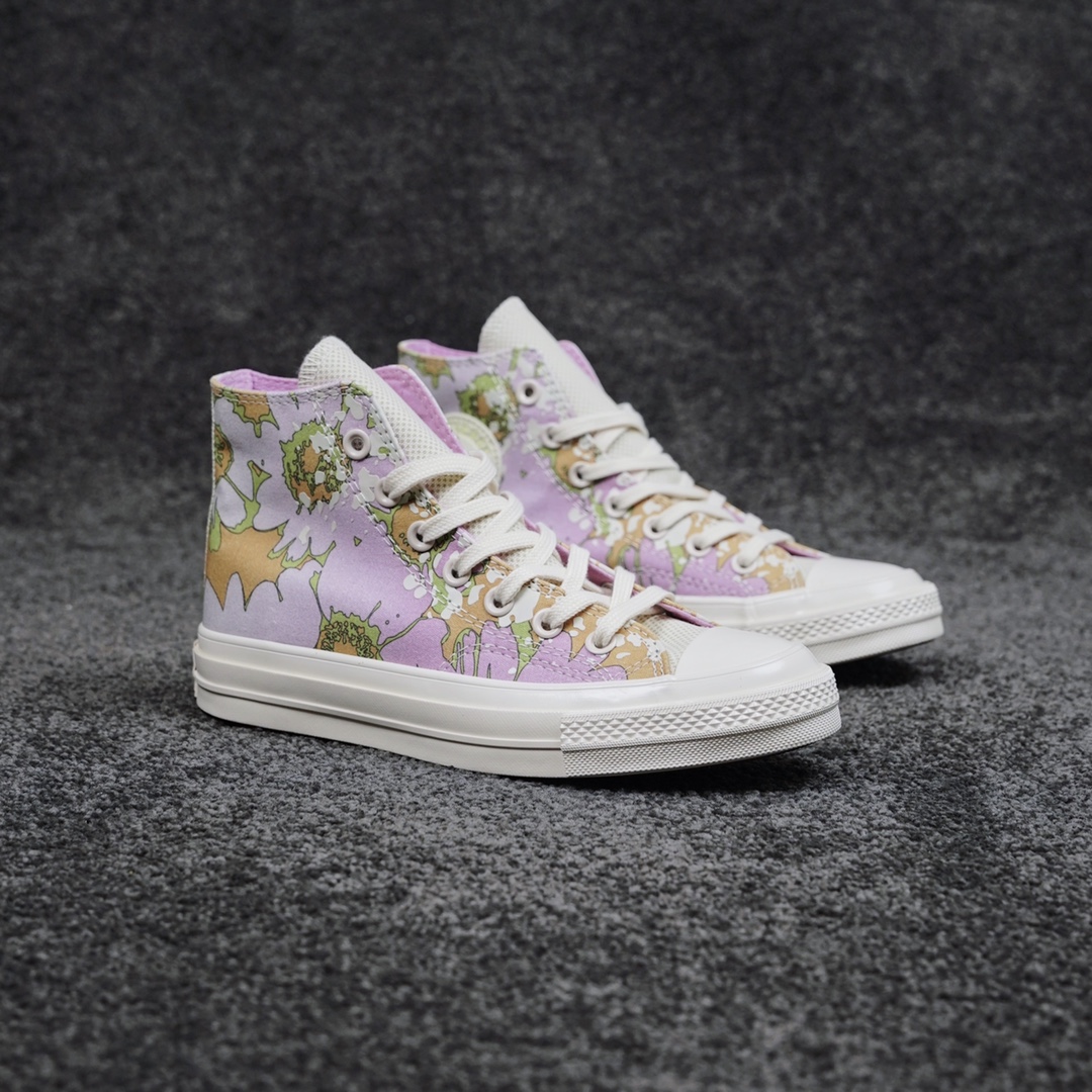 G0 Converse Chuck 1970s 彩色花卉匡威官方 22新款泼墨彩色花卉休闲帆布鞋