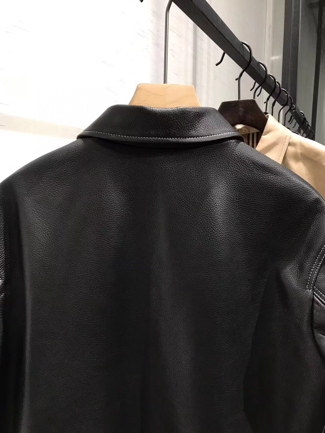 【新品】BBR 格纹世家男士时装款奢华皮衣外套