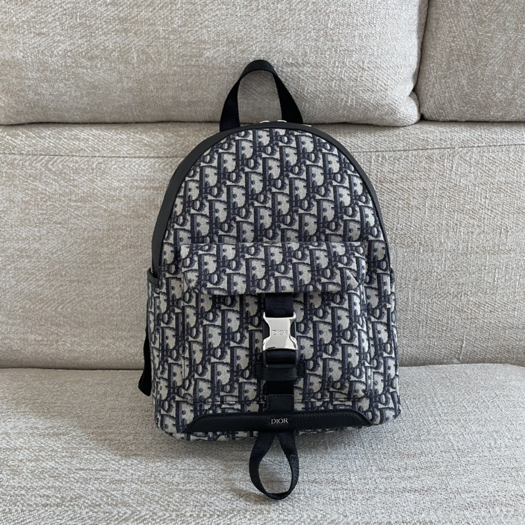 Dior Bags Backpack Beige Black Printing Cowhide Explorer Casual