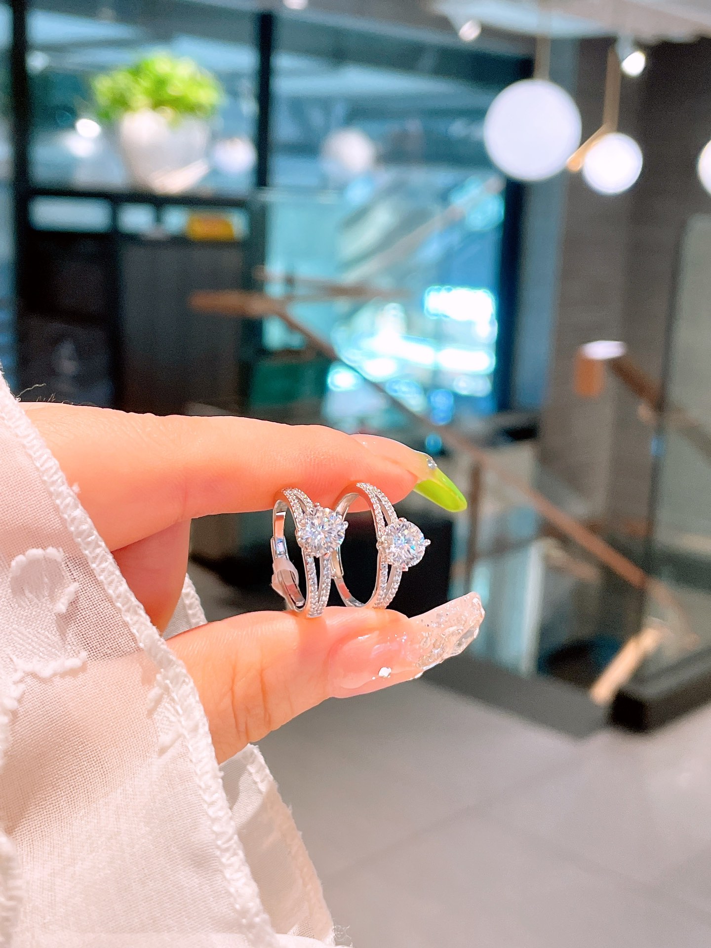 High Polish Silver Moissanite Ring Minimalist Bestie Gift Silver