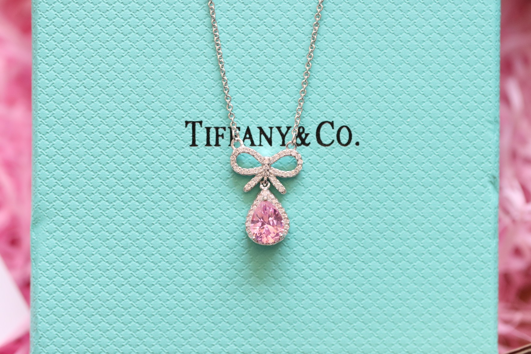 Tiffany & Co. Tiffany&Co. 粉钻蝴蝶结锁骨项链