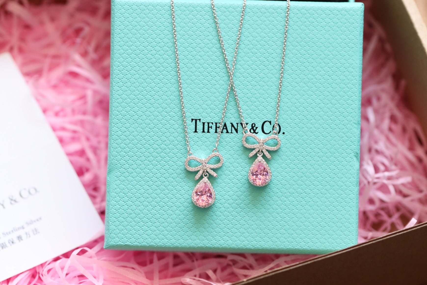 Tiffany & Co. Tiffany&Co. 粉钻蝴蝶结锁骨项链