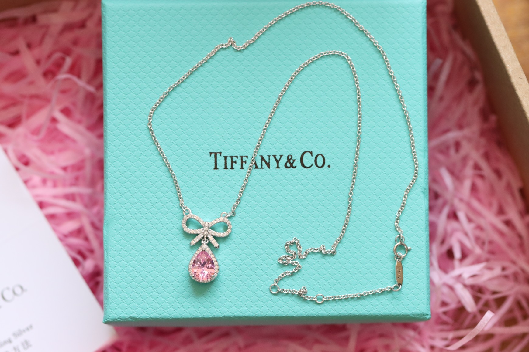 Tiffany & Co. Tiffany&Co. 粉钻蝴蝶结锁骨项链