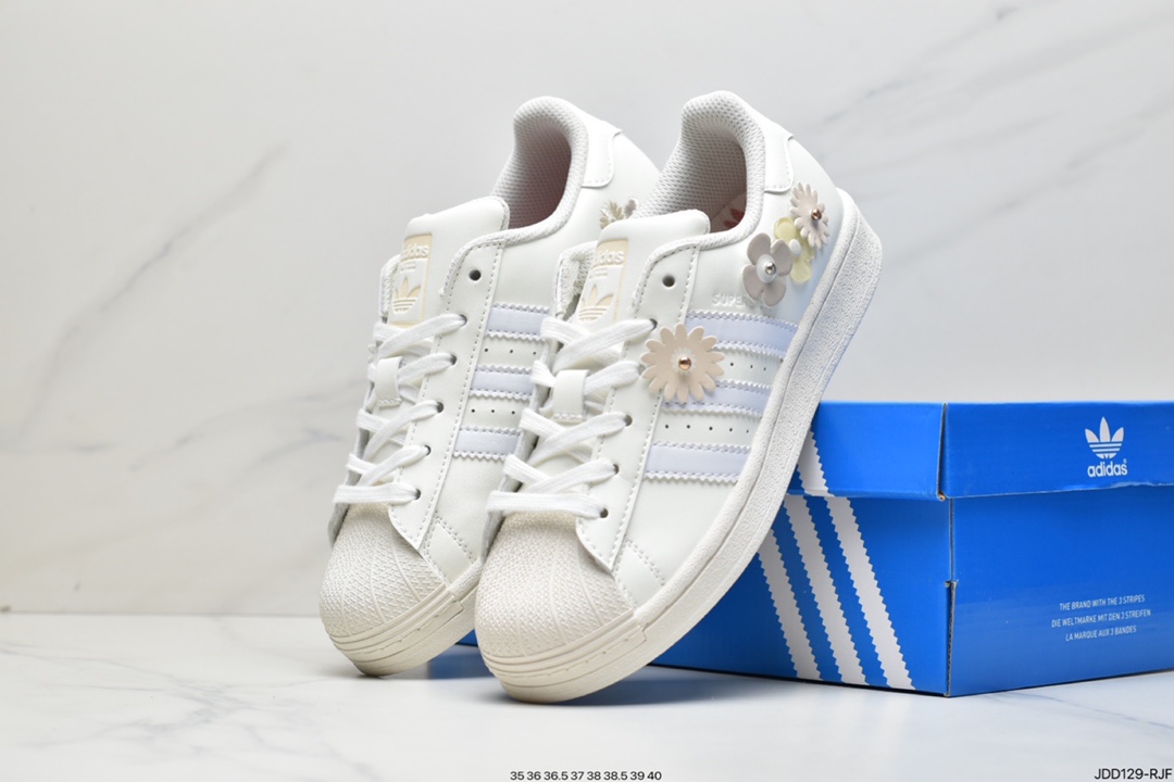 Adidas Originals Superstar ”Milk White/Lace” shell head series low to help classic all-match GW4441