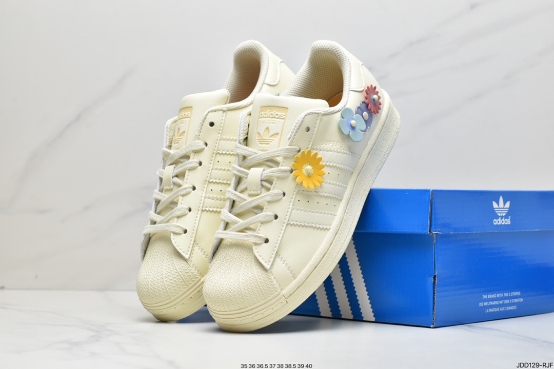 Adidas Originals Superstar ”Milk White/Lace” shell head series low to help classic all-match GW4441