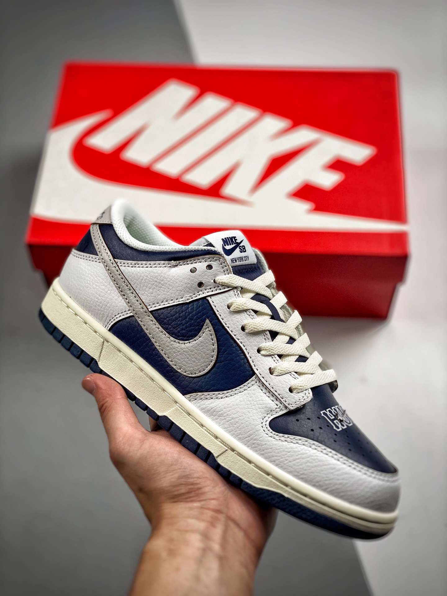 Núcleo 5 Nk Dunk SB Low blanco y azul, Nueva York, raspa y gana, producción original de fábrica grande, lanzamiento con…