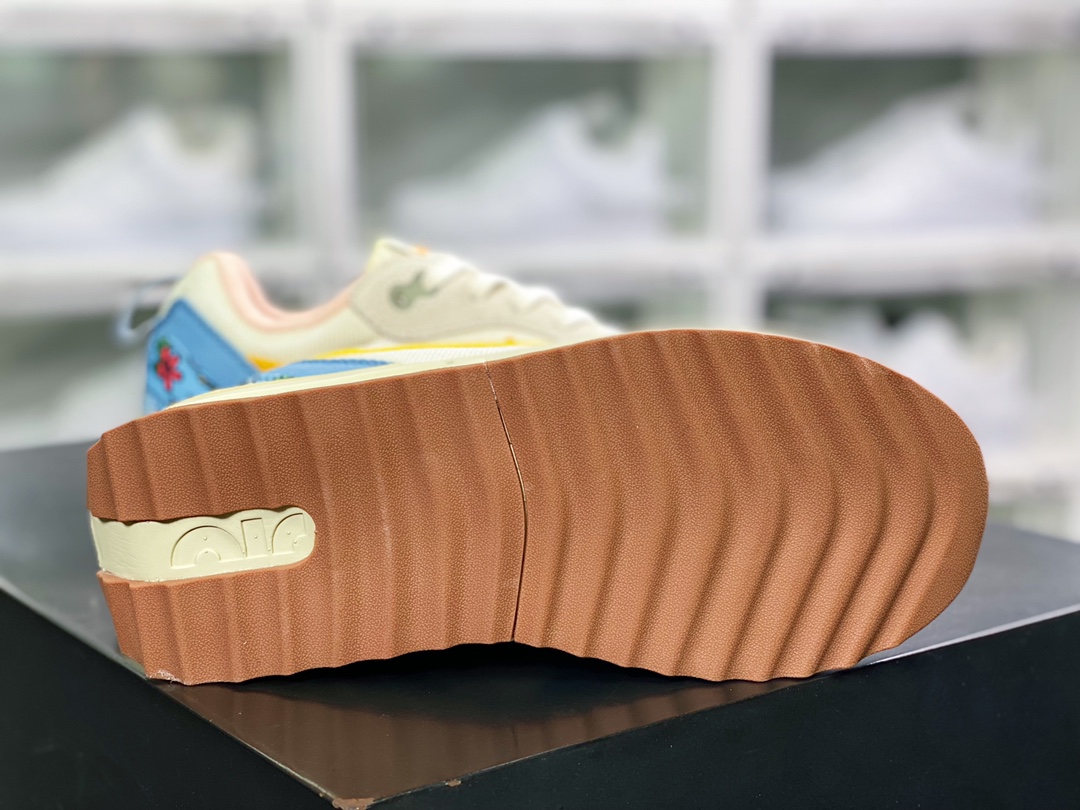 220 Air Max Dawn”Blue/Yellow/Flower”黎明系列低帮气垫百搭休闲运动慢跑鞋“天蓝黄彩色小花”DV1488-177