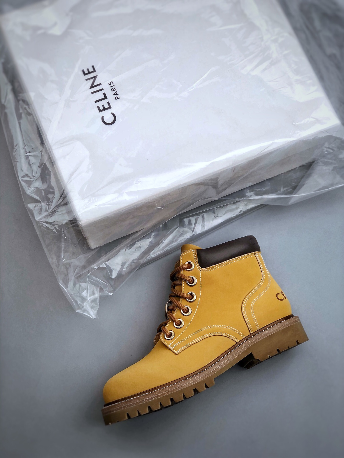 Celine Lace Up Boots ”Wheat”