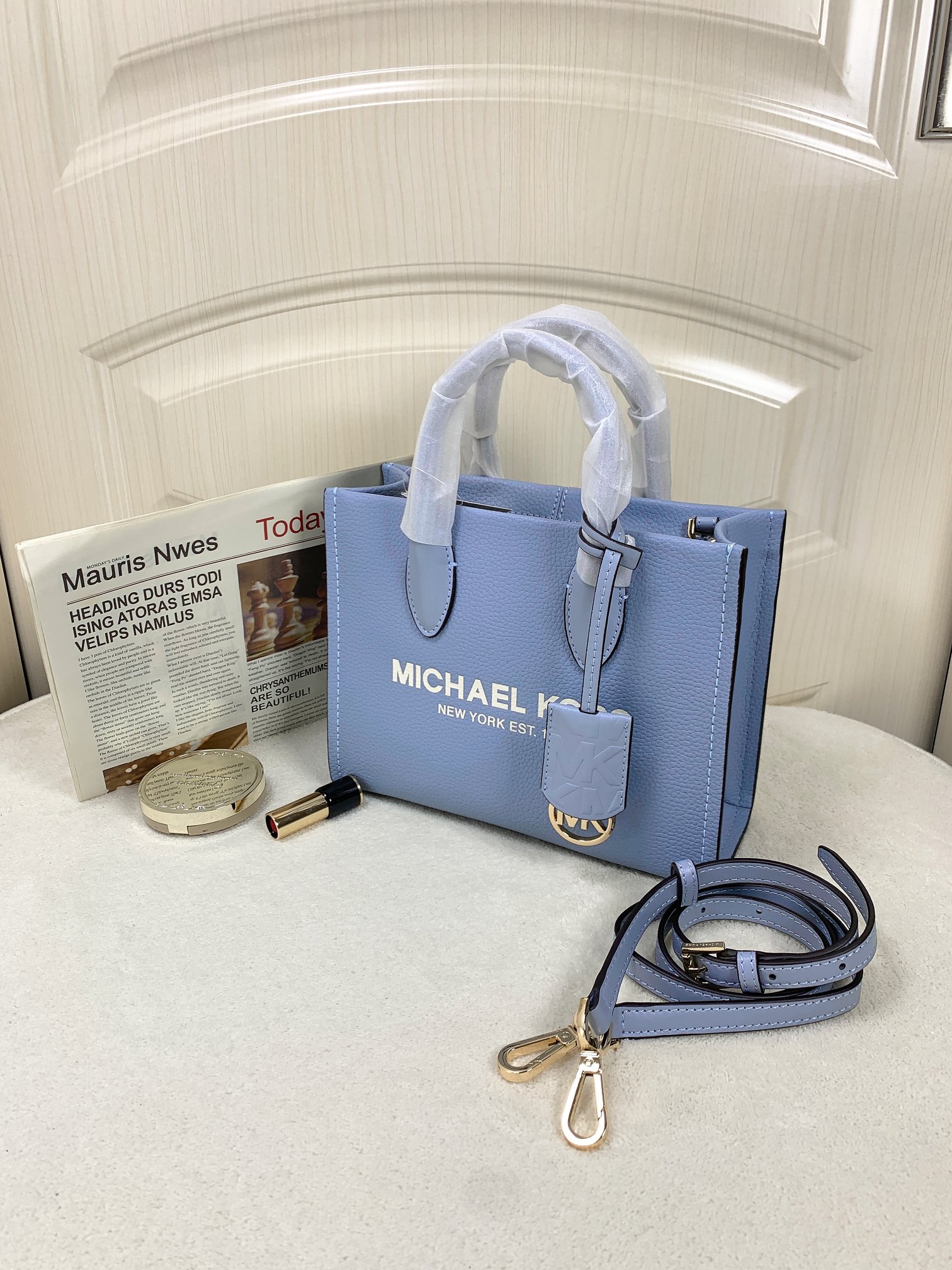 Michael Kors ～新款小号mirella米瑞拉托特包 采用鹅卵石压花牛皮材质 牛皮天然的纹理碰上柔美的莫兰迪色调