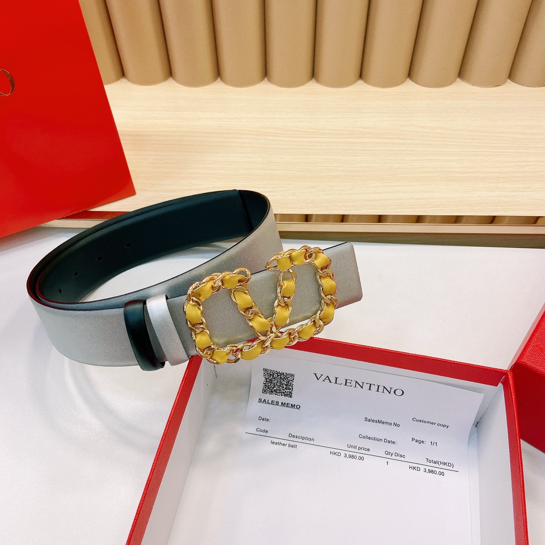 华伦天奴4.0cm宽度专柜新款双面原