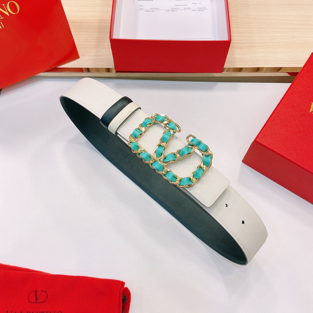 华伦天奴4.0cm宽度专柜新款双面原