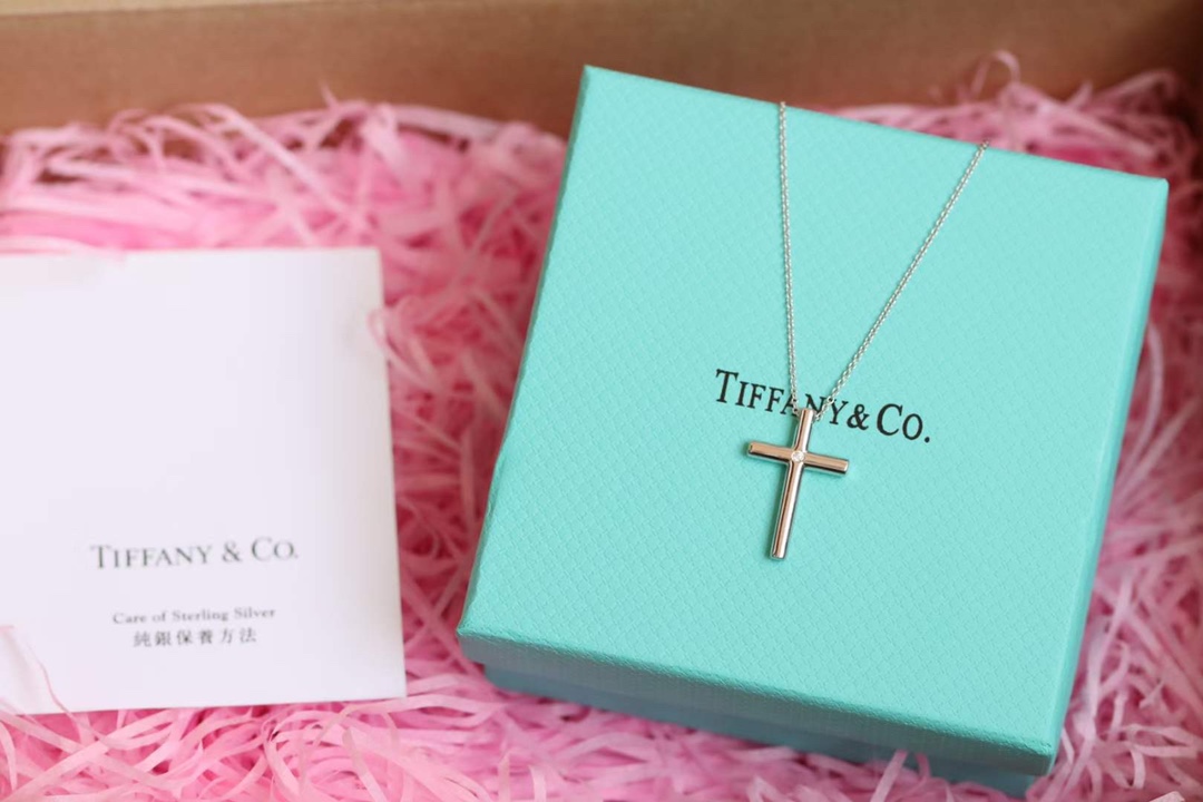 Tiffany & Co. Tiffany&Co. 纯银 十字架锁骨项链