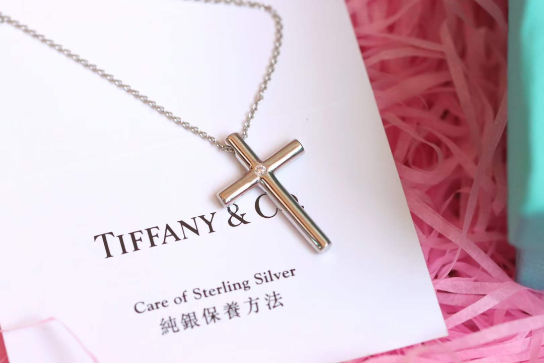 Tiffany & Co. Tiffany&Co. 纯十银字架骨锁项链