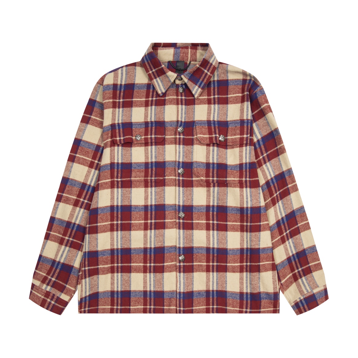 Chrome Hearts Crots 22s: Exquisite French Velvet Shirt with Silver Plated Details - 图片 2