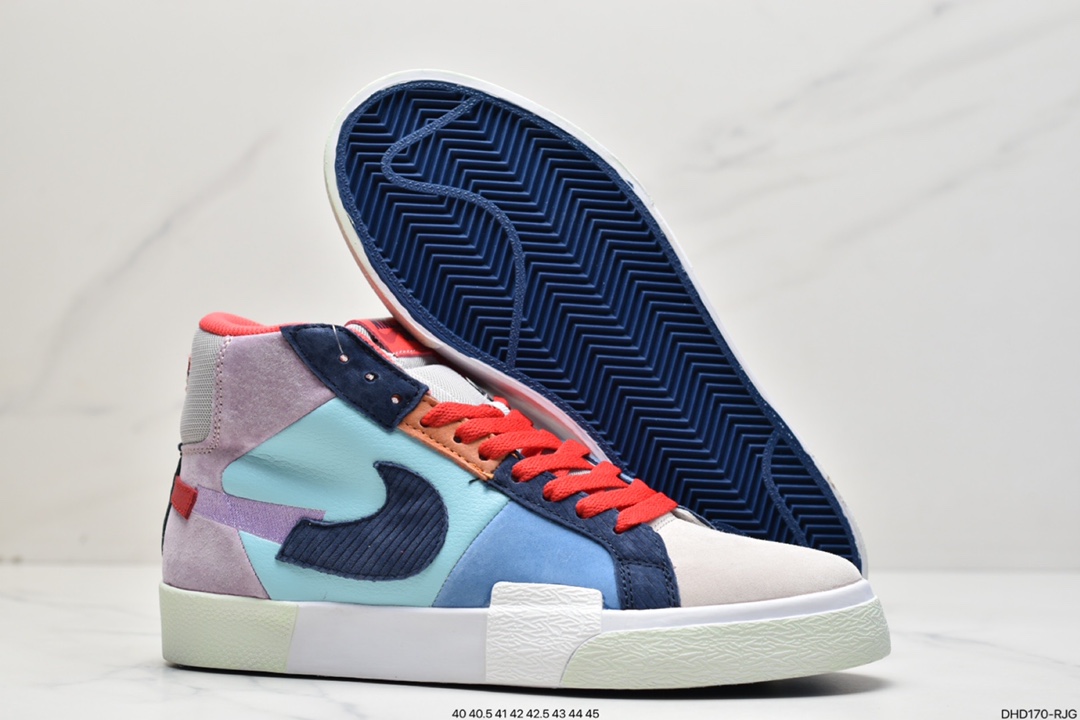 90 耐克Nike Zoom Blazer Mid Premium SB”Mosaic Pack-Multi”解构马赛克开拓者中帮百搭休闲运动板鞋DA8854-300