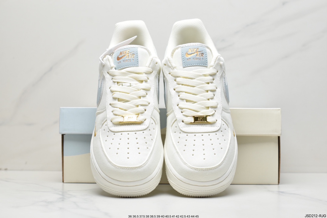 200 NIke Air Force 1 '07 配色 深绿勾布面空军一号低帮休闲板鞋 MN5696-009
