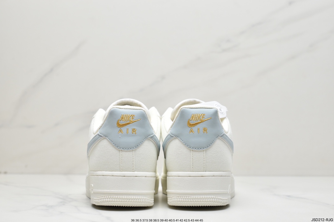 200 NIke Air Force 1 '07 配色 深绿勾布面空军一号低帮休闲板鞋 MN5696-009
