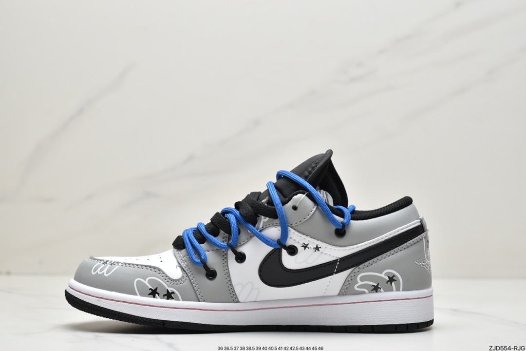 240 AJ1 Low 乔1低帮解构机能绑带黄黑同步官方配色市场553558-062