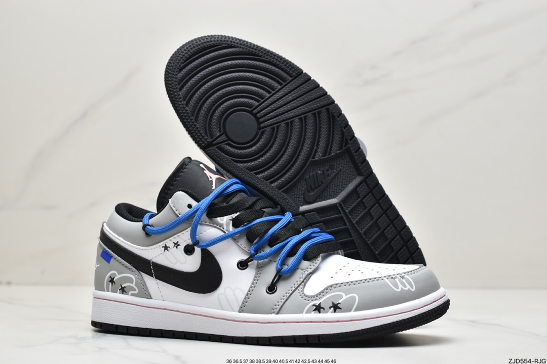 240 AJ1 Low 乔1低帮解构机能绑带黄黑同步官方配色市场553558-062