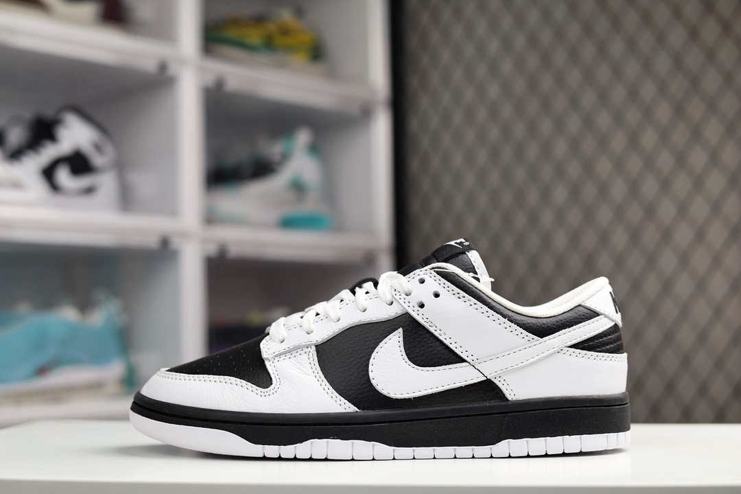 H0 Nk Dunk SB Low 白黑 反转熊猫性价比首选 实拍首发原装头层材料 独家版型蒸餾加工帶來的是更好的视觉和脚感体验大厂纯原品质出货 清洁度 电绣工艺 皮料切割干净无任何毛边 细节完美