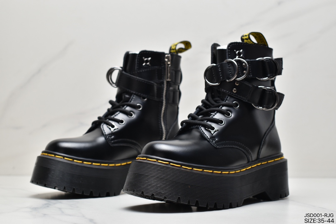 Dr.Martens new Yang Mi same style zipper ring buckle Goodyear Martin boots thick-soled high-heeled 266666001