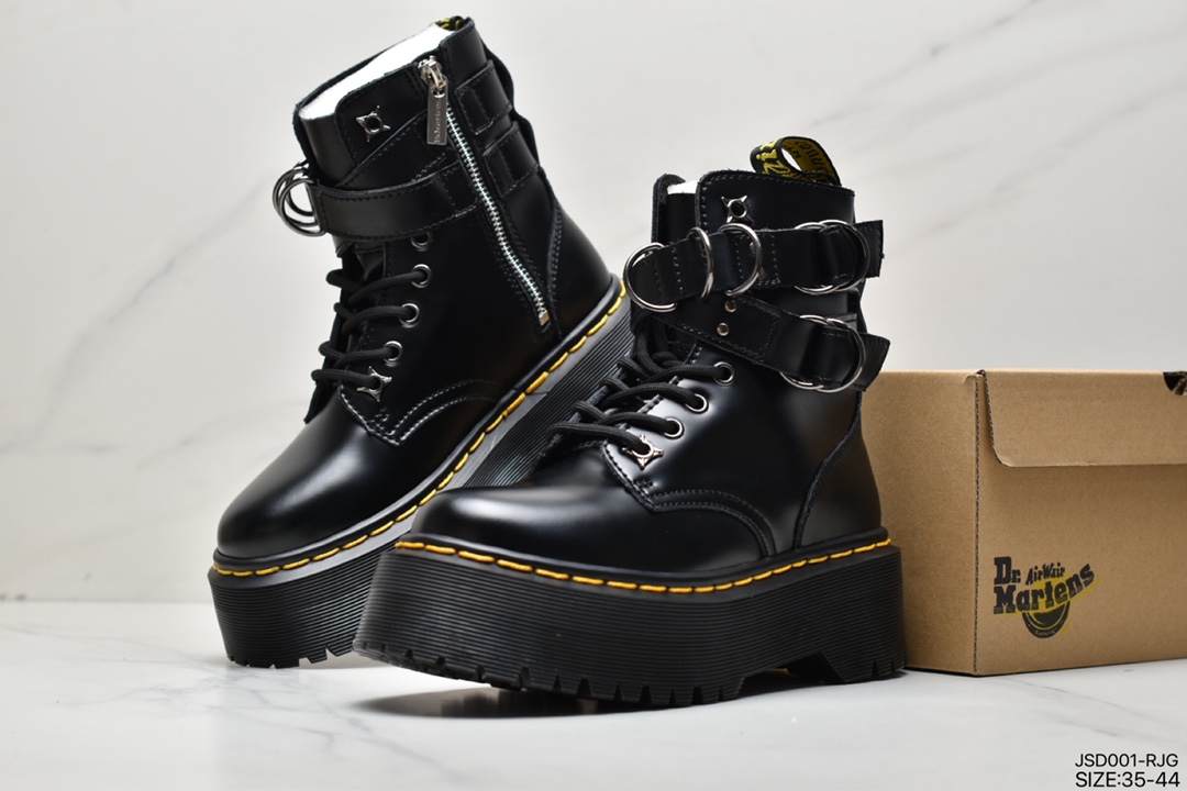 Dr.Martens new Yang Mi same style zipper ring buckle Goodyear Martin boots thick-soled high-heeled 266666001